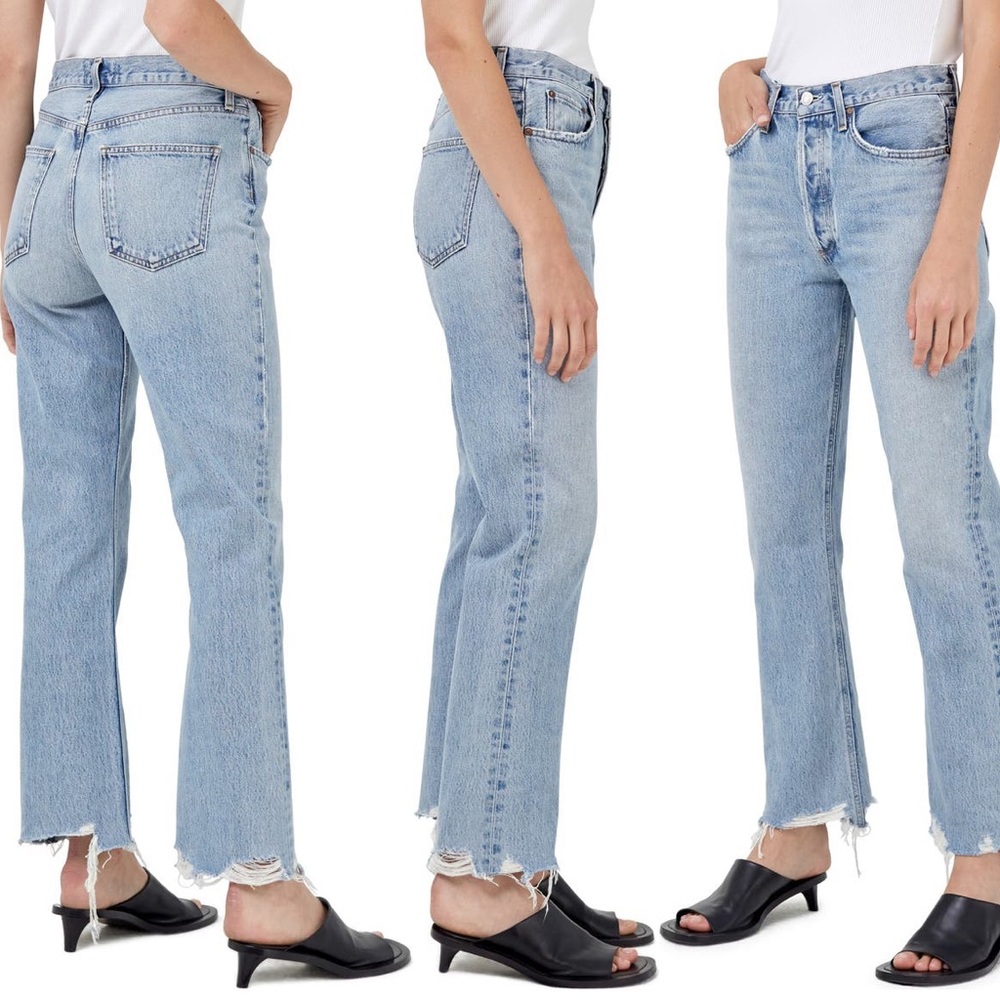 Agolde Raw Hem Relaxed Boot Cut Jeans Size 30